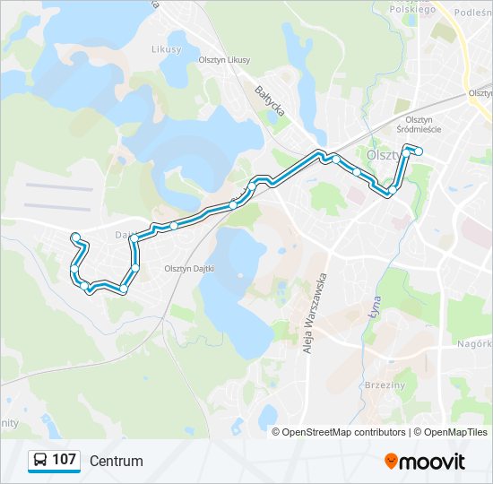 107 bus Line Map