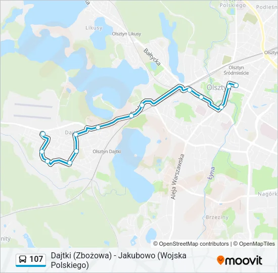 Автобус 107: карта маршрута
