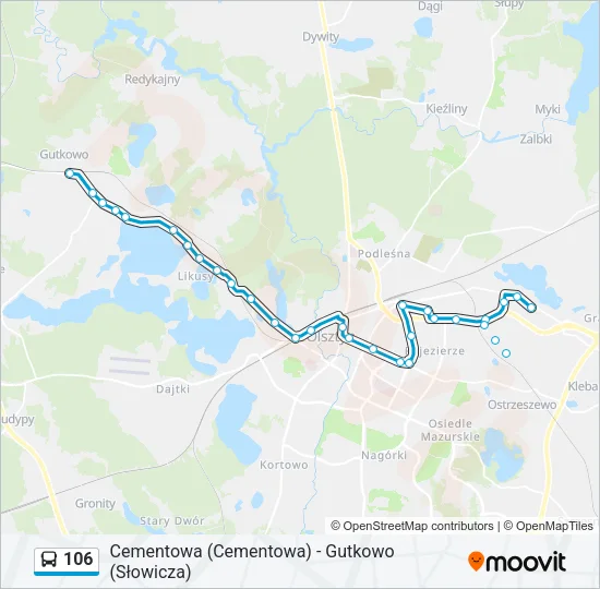 106 Bus Line Map