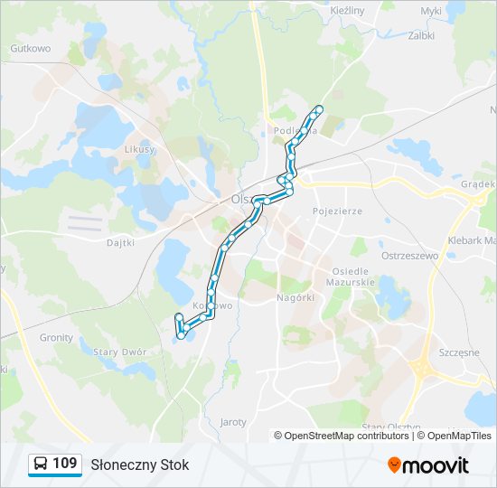 109 bus Line Map