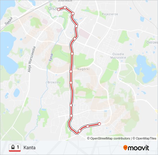 1 light rail Line Map