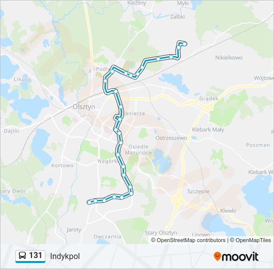 131 bus Line Map