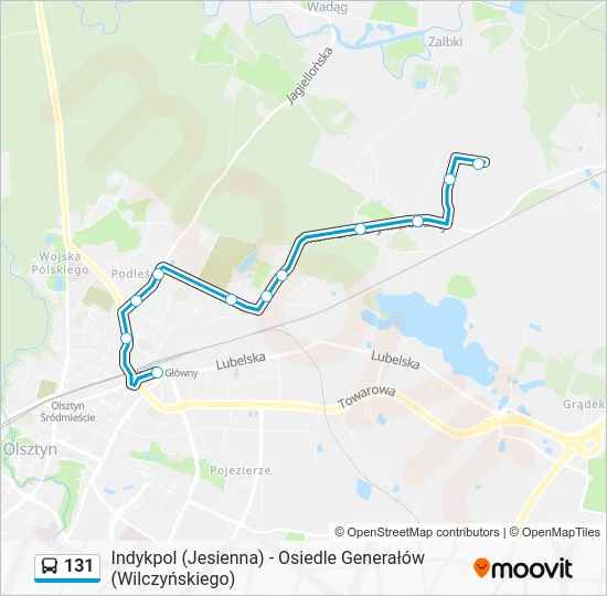 Автобус 131: карта маршрута