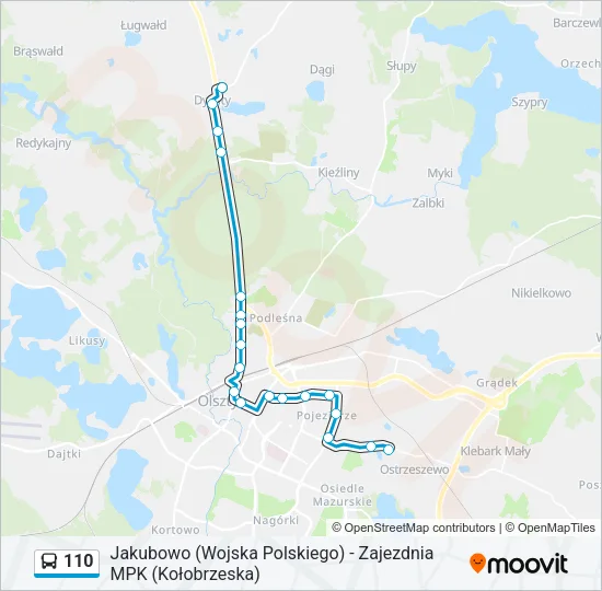 110 Bus Line Map