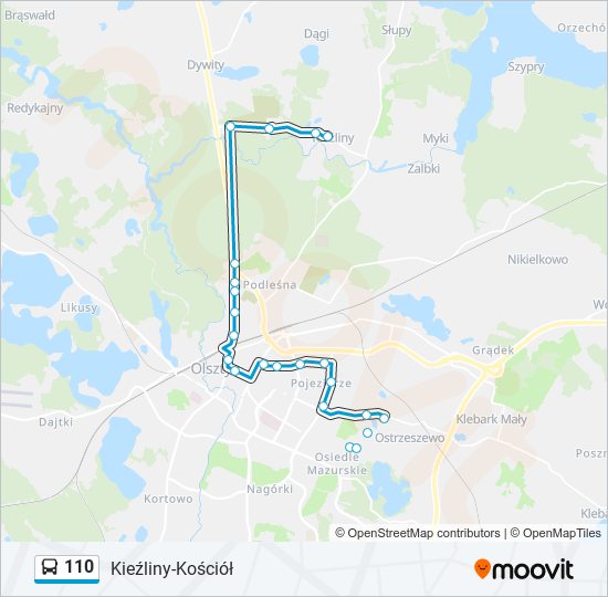 110 bus Line Map