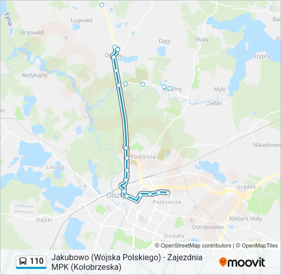 110 Bus Line Map