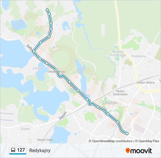 127 bus Line Map