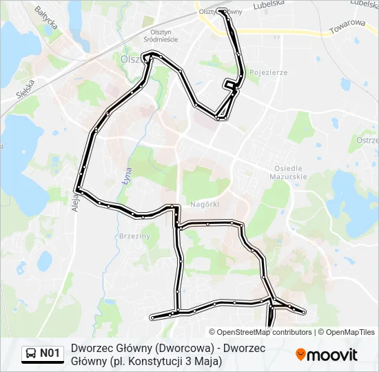 N01 Bus Line Map