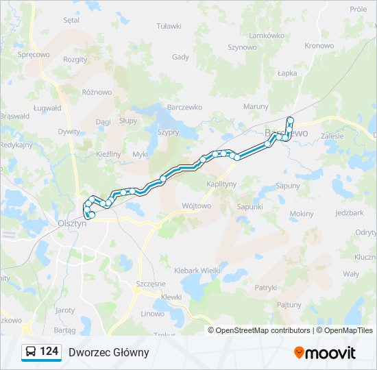 124 bus Line Map