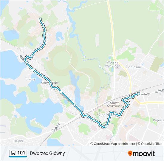 101 bus Line Map