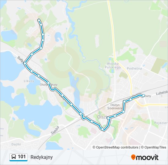 101 bus Line Map