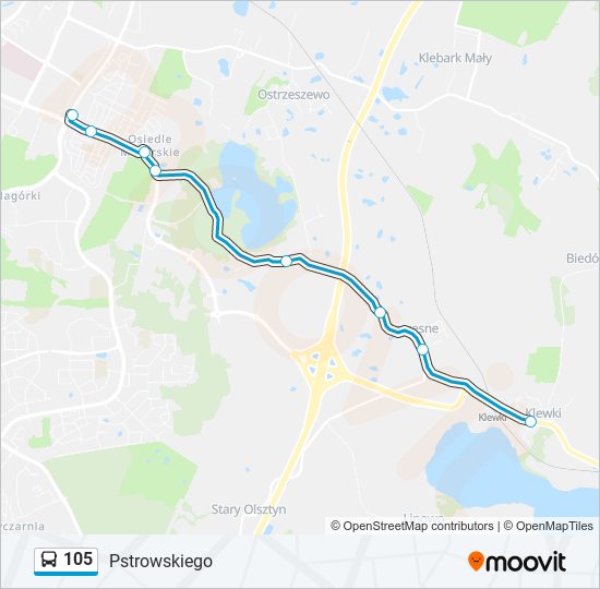 105 bus Line Map