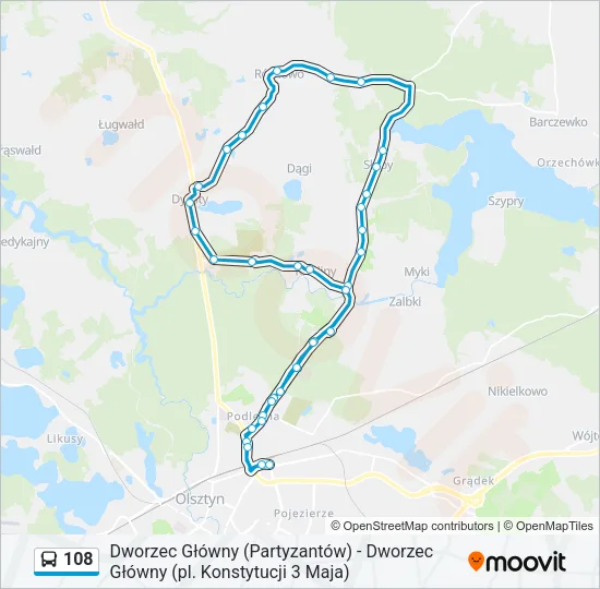 108 Bus Line Map