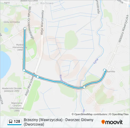 128 Bus Line Map