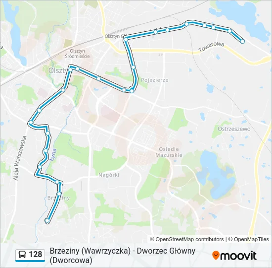 128 Bus Line Map