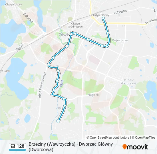 128 Bus Line Map
