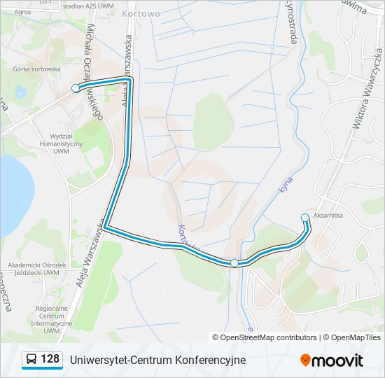 128 bus Line Map