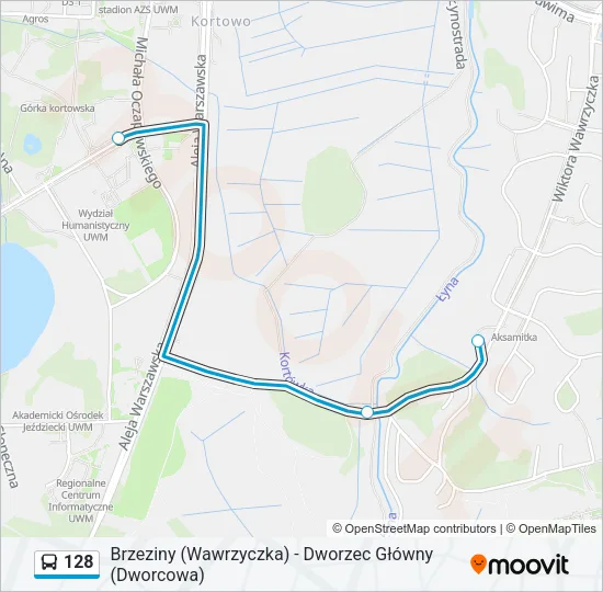 128 Bus Line Map