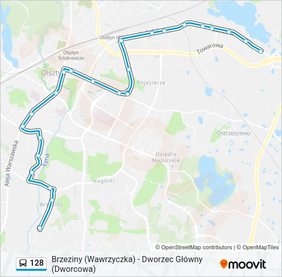 128 Bus Line Map