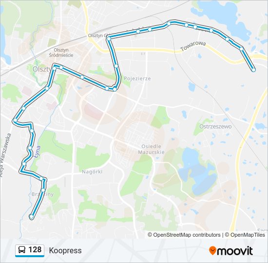 128 bus Line Map