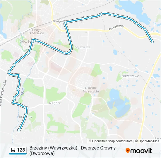 128 Bus Line Map