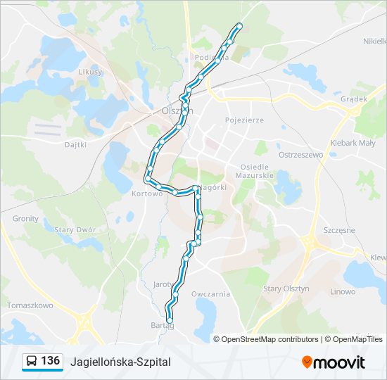 136 bus Line Map