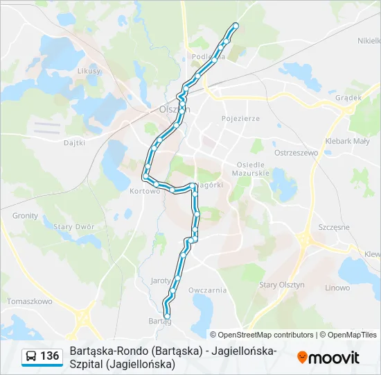 136 Bus Line Map