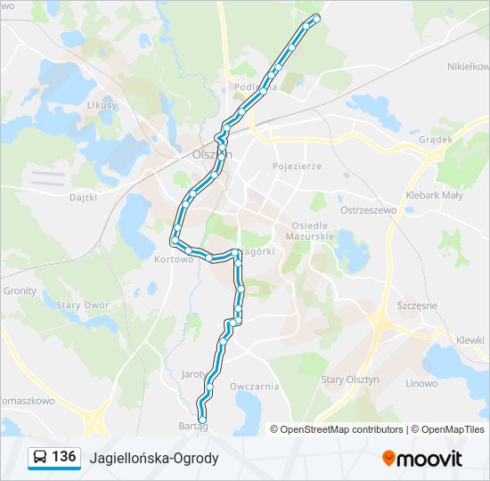 136 bus Line Map