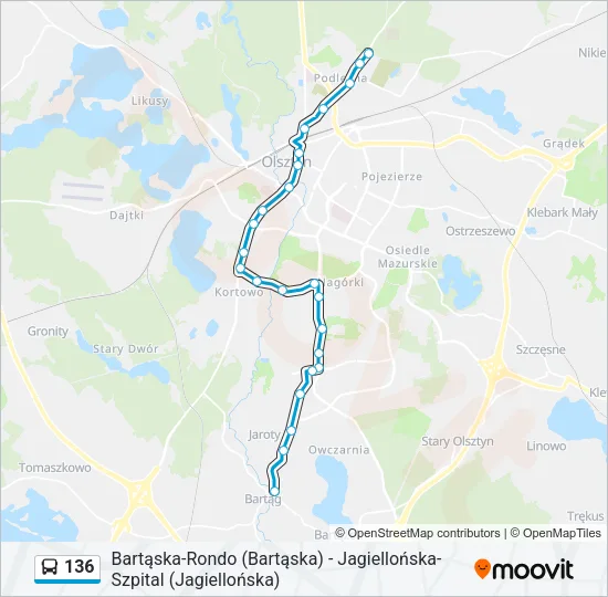 136 Bus Line Map