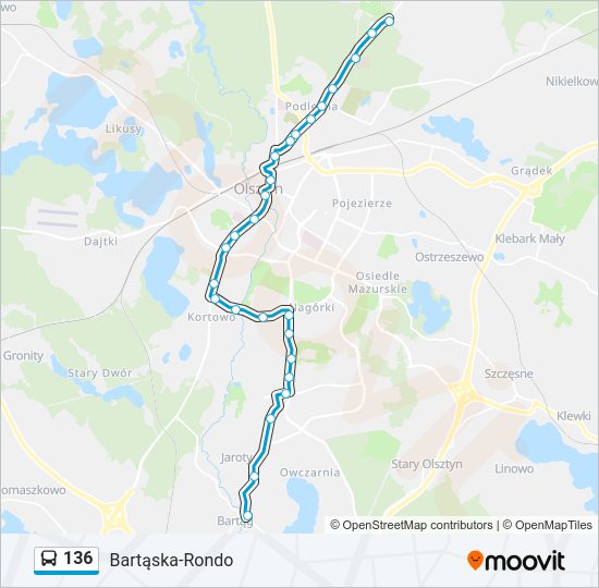 136 bus Line Map