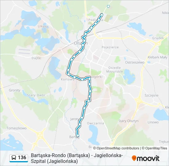 136 Bus Line Map