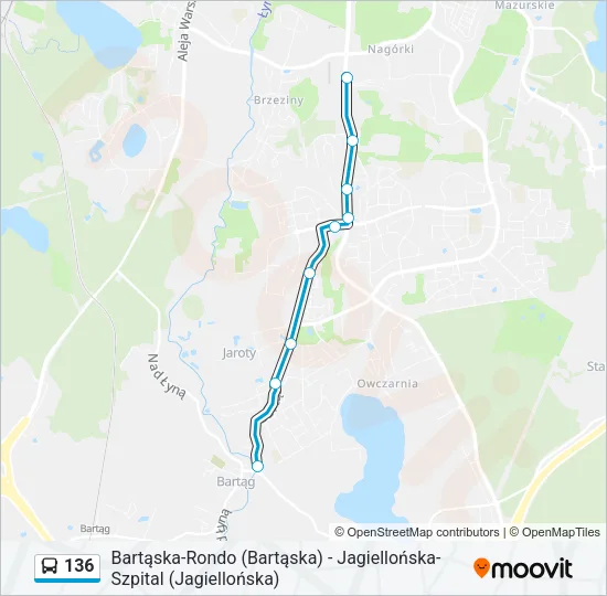 136 Bus Line Map