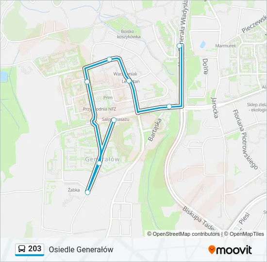 203 Bus Line Map