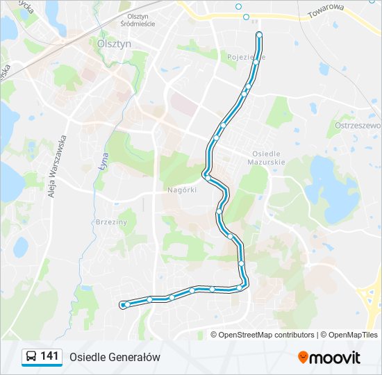 141 bus Line Map