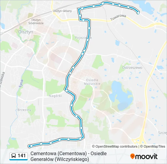 141 Bus Line Map