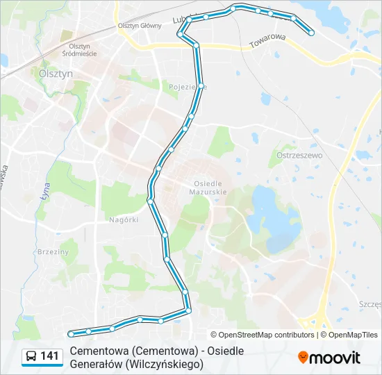 141 Bus Line Map