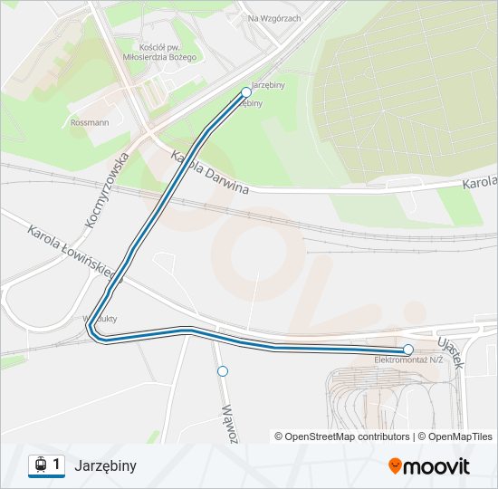 1 light rail Line Map