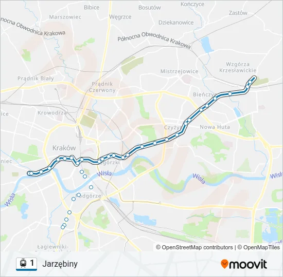 1 Light Rail Line Map