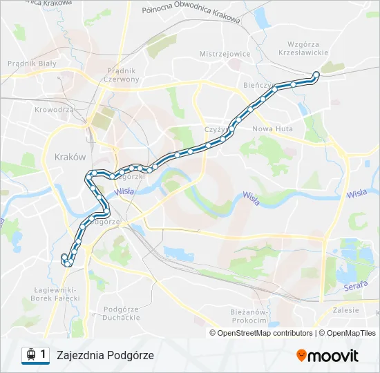 1 Light Rail Line Map