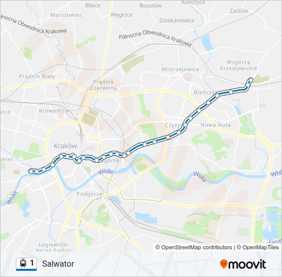 1 light rail Line Map