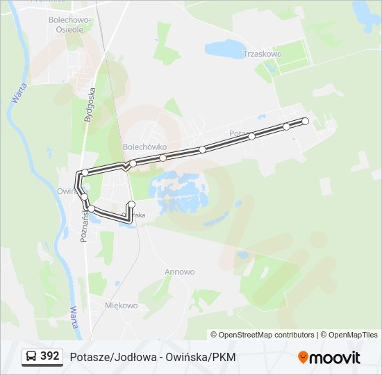 392 bus Line Map