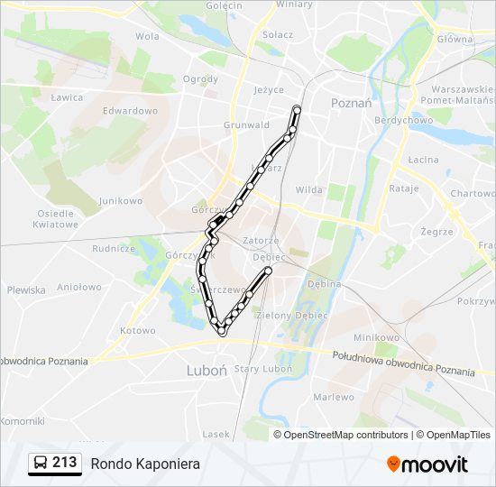 213 bus Line Map