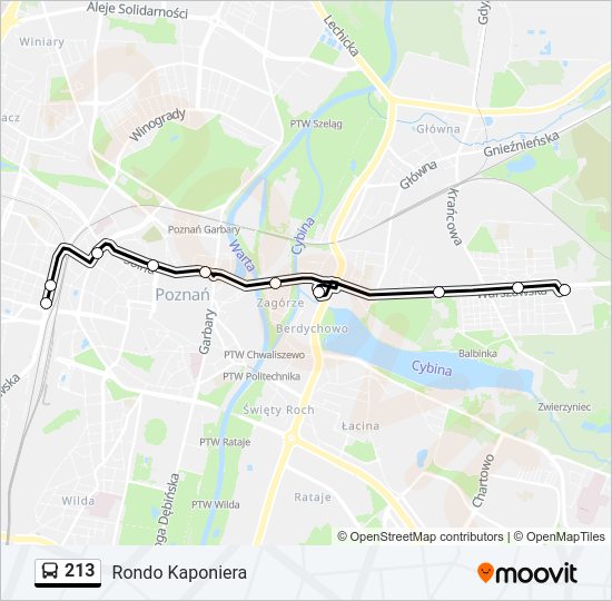 213 bus Line Map