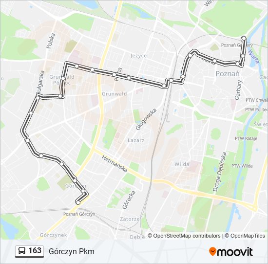 163 bus Line Map