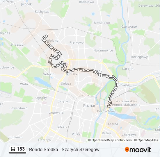 183 bus Line Map