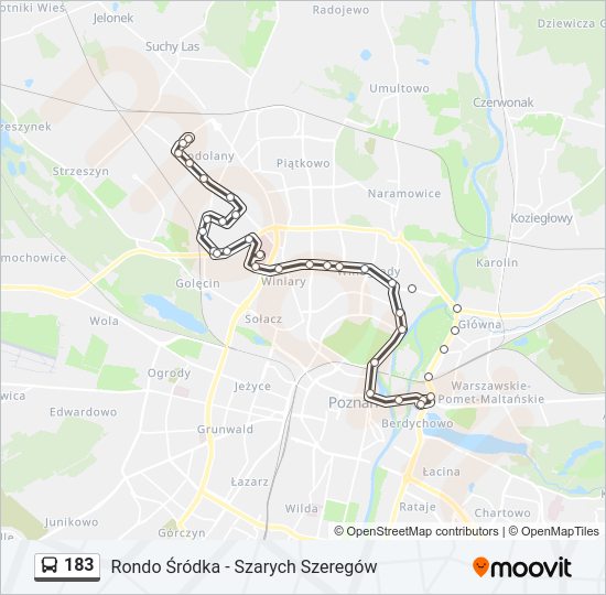 183 bus Line Map