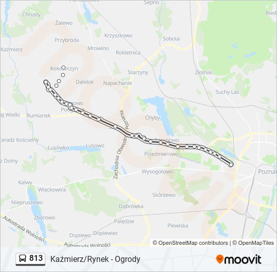 813 bus Line Map