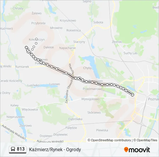 Автобус 813: карта маршрута