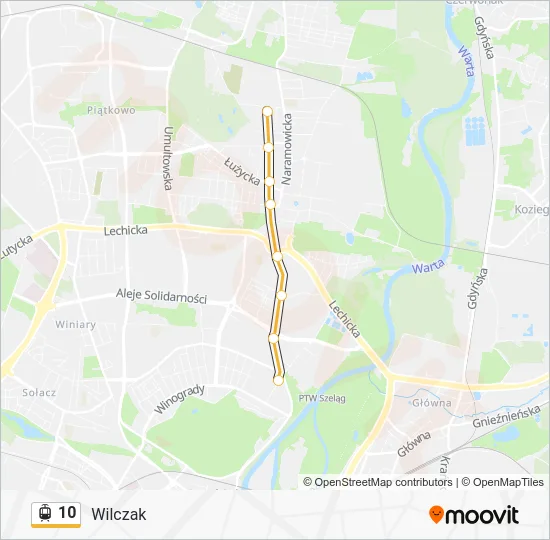 Трамвай 10: карта маршрута