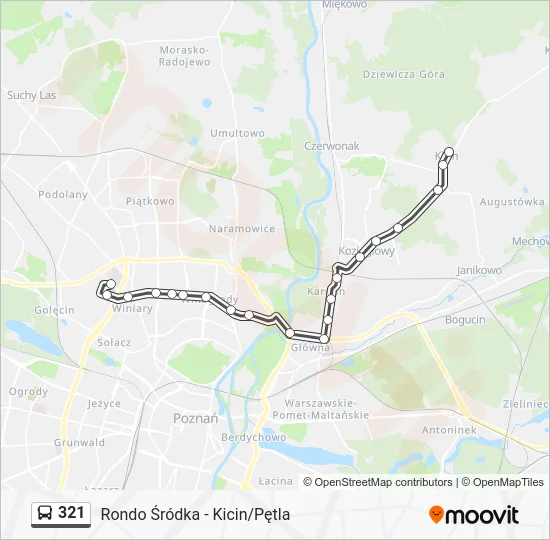 Автобус 321: карта маршрута